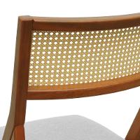 Cadeira Ypê Madeira Maciça E Telinha Natural - Amêndoa Assento Estofado Linho Bege Mescla Impermeável - 7