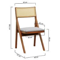 Cadeira Ypê Madeira Maciça E Telinha Natural - Amêndoa Assento Estofado Linho Bege Mescla Impermeável - 8