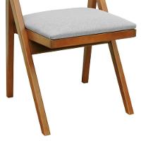 Cadeira Ypê Madeira Maciça E Telinha Natural - Amêndoa Assento Estofado Linho Bege Mescla Impermeável - 9