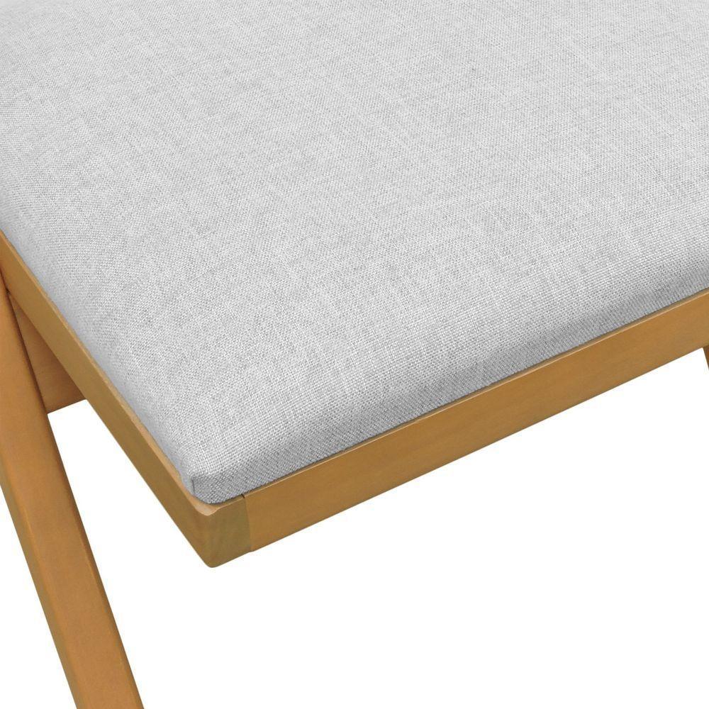 Cadeira Ypê Madeira Maciça E Telinha Natural - Natural Assento Estofado Linho Bege Mescla Impermeável - 5