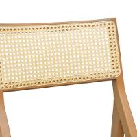 Cadeira Ypê Madeira Maciça E Telinha Natural - Natural Assento Estofado Linho Bege Mescla Impermeável