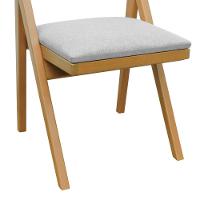 Cadeira Ypê Madeira Maciça E Telinha Natural - Natural Assento Estofado Linho Bege Mescla Impermeável - 7