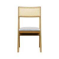 Cadeira Ypê Madeira Maciça E Telinha Natural - Natural Assento Estofado Linho Bege Mescla Impermeável - 8