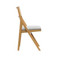 Cadeira Ypê Madeira Maciça E Telinha Natural - Natural Assento Estofado Linho Bege Mescla Impermeável - 9