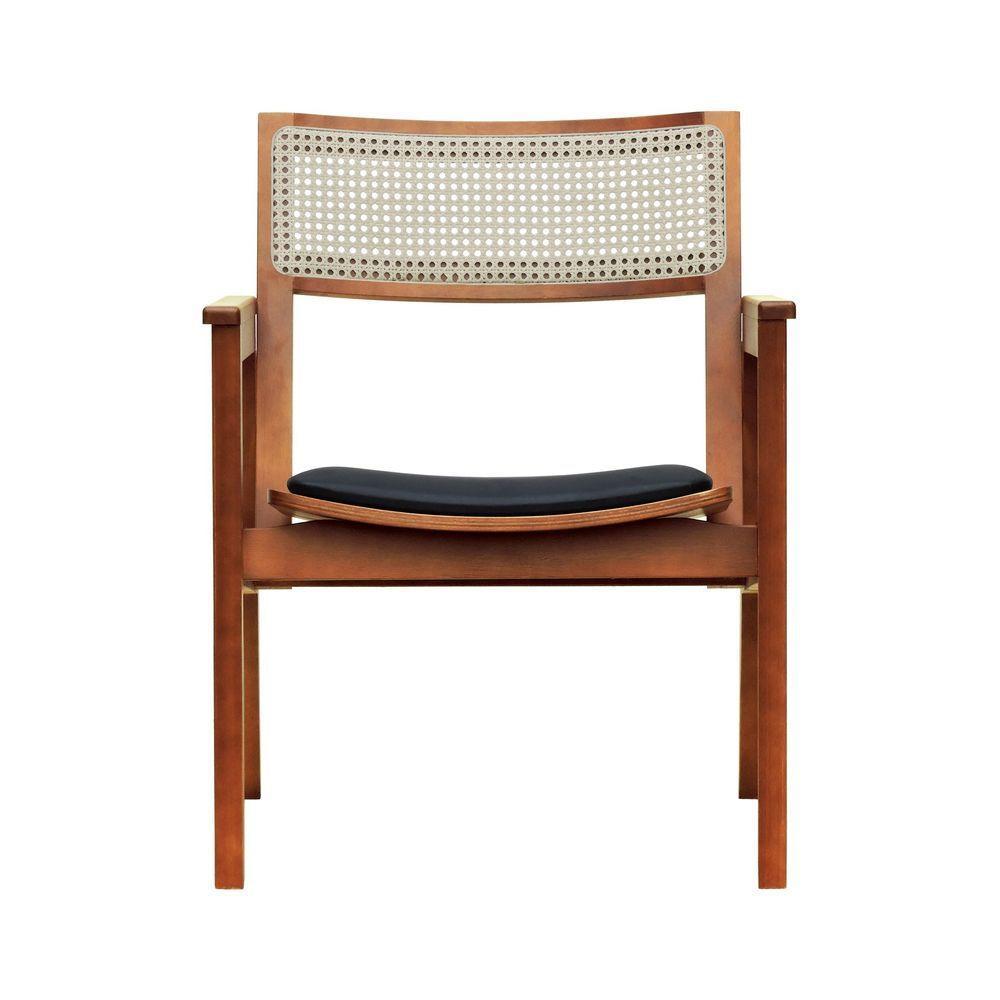 Poltrona Gusty Com Encosto Telinha Assento Anatômico - Amêndoa Estofado Corano Preto - 3