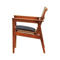 Poltrona Gusty Com Encosto Telinha Assento Anatômico - Amêndoa Estofado Corano Preto - 7