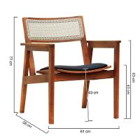 Poltrona Gusty Com Encosto Telinha Assento Anatômico - Amêndoa Estofado Corano Preto - 8