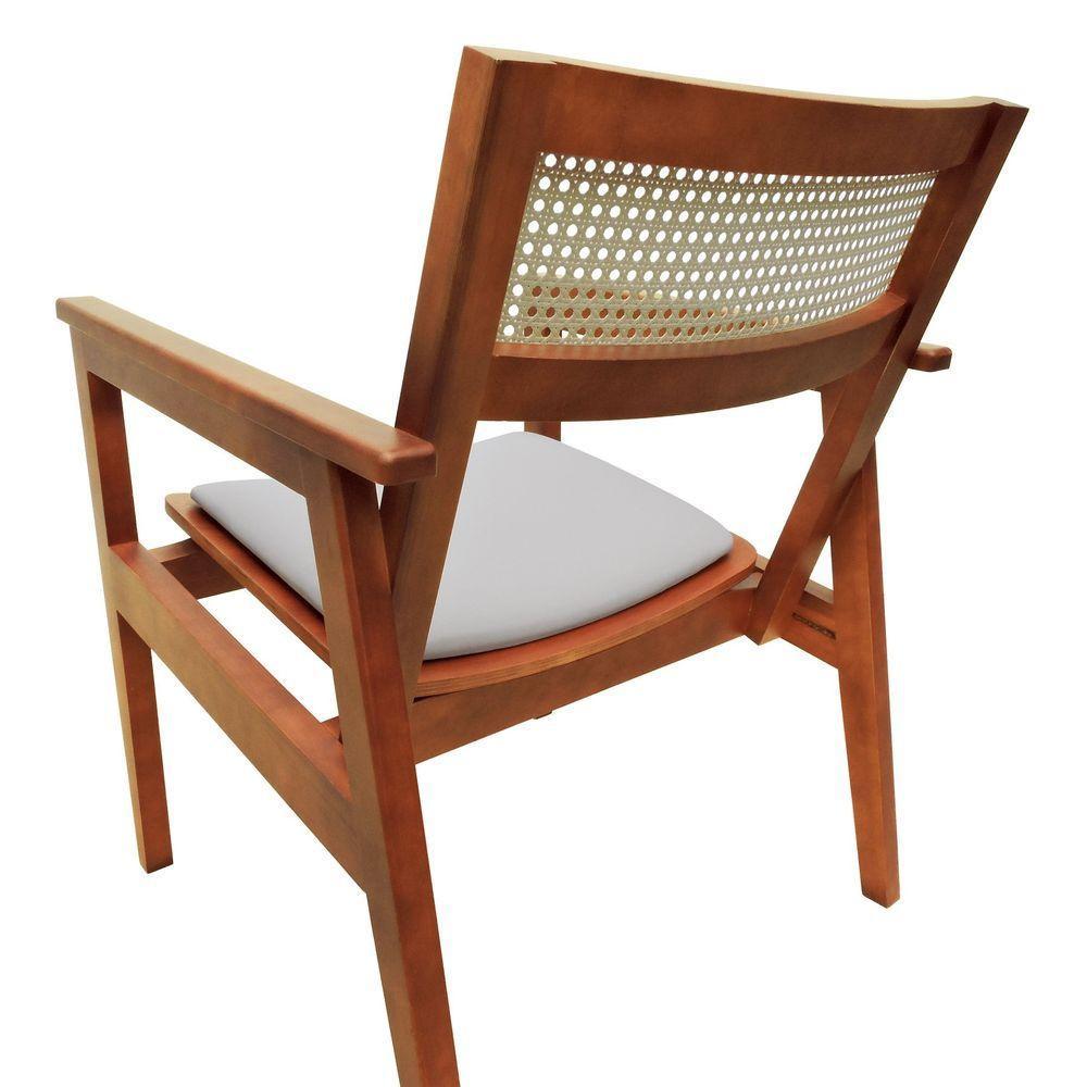 Poltrona Gusty Com Encosto Telinha Assento Anatômico - Amêndoa Estofado Linho Bege - 6