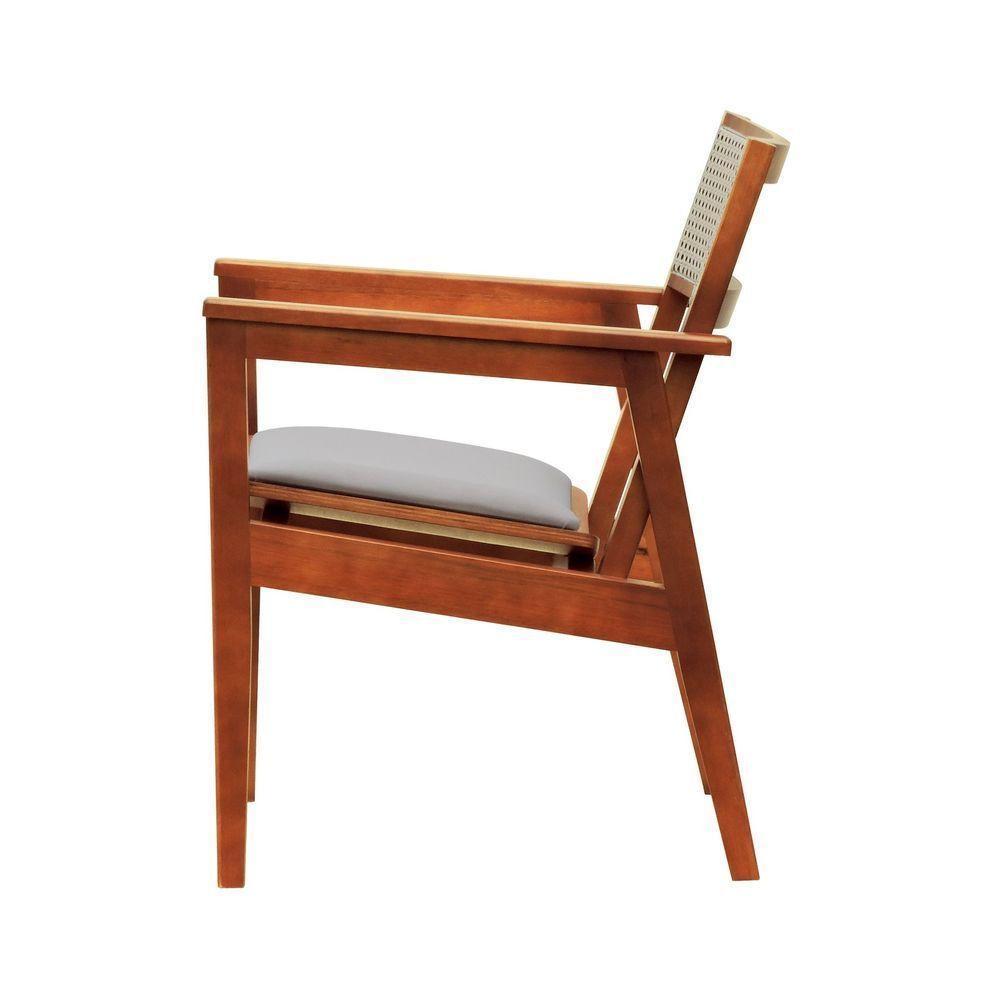 Poltrona Gusty Com Encosto Telinha Assento Anatômico - Amêndoa Estofado Linho Bege - 9