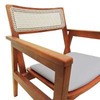 Poltrona Gusty Com Encosto Telinha Assento Anatômico - Amêndoa Estofado Linho Bege - 7