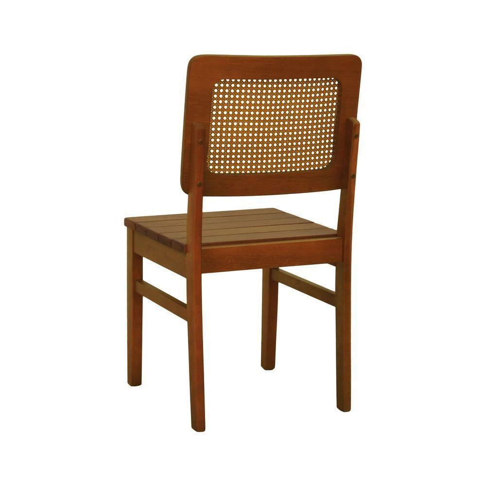 Cadeira Lyon Madeira Maciça Encosto Telinha Amêndoa - Amêndoa Assento Ripado Amêndoa - 4