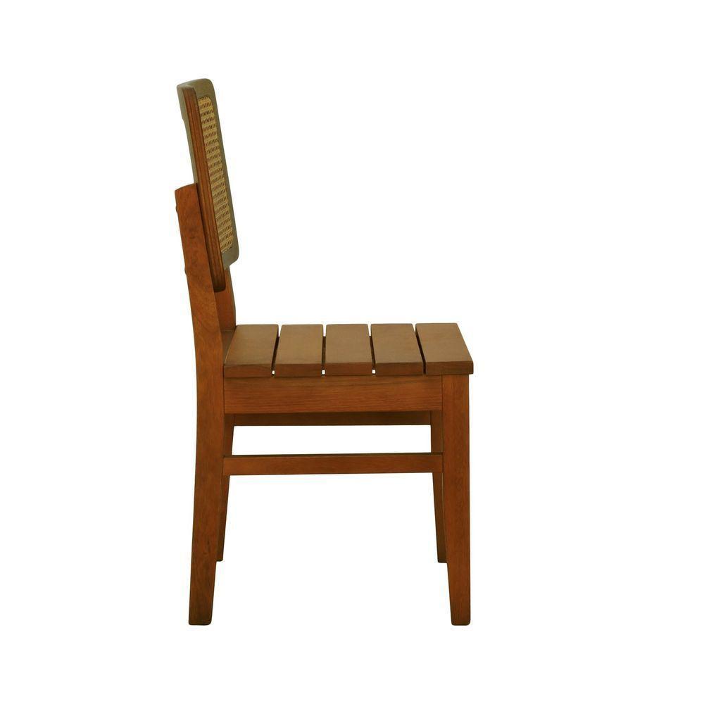 Cadeira Lyon Madeira Maciça Encosto Telinha Amêndoa - Amêndoa Assento Ripado Amêndoa - 8