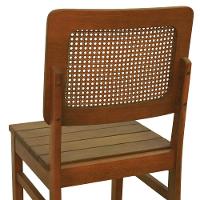 Cadeira Lyon Madeira Maciça Encosto Telinha Amêndoa - Amêndoa Assento Ripado Amêndoa - 2