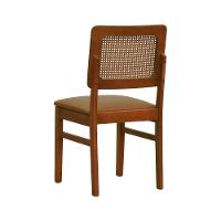 Cadeira Lyon Madeira Maciça Encosto Telinha Amêndoa - Amêndoa Assento Estofado Corano Caramelo