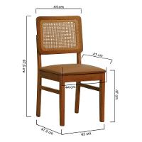 Cadeira Lyon Madeira Maciça Encosto Telinha Amêndoa - Amêndoa Assento Estofado Corano Caramelo - 7