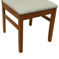 Cadeira Lyon Madeira Maciça Encosto Telinha Amêndoa - Amêndoa Assento Estofado Linho Bege