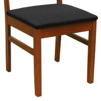 Cadeira Lyon Madeira Maciça Encosto Telinha Natural - Amêndoa Assento Estofado Linho Preto Textura - 3