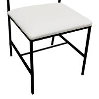 Cadeira Lyon Metal Encosto Anatômico Telinha Natural Assento Estofado - Preto-amêndoa Corano Bege - 6