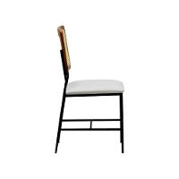 Cadeira Lyon Metal Encosto Anatômico Telinha Natural Assento Estofado - Preto-amêndoa Corano Bege - 8