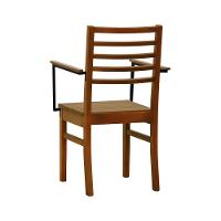 Cadeira Tiê Madeira Maciça Encosto Ripado C-braço Metal - Amêndoa Assento Ripado Amêndoa - 7