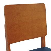 Cadeira Quéops Madeira Maciça Encosto Anatômico Assento Estofado - Amêndoa Corano Preto - 5