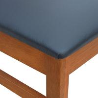 Cadeira Quéops Madeira Maciça Encosto Anatômico Assento Estofado - Amêndoa Corano Preto - 7