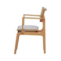 Cadeira Apollo Madeira Maciça Com Braço Encosto Telinha Assento Anatômico - Natural Estofado Corano Bege - 5