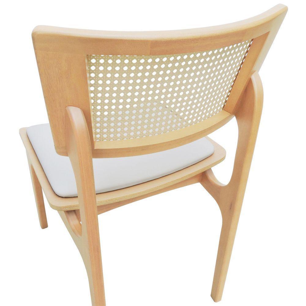 Cadeira Apollo Madeira Maciça Encosto Telinha Assento Anatômico - Natural Estofado Corano Bege - 5