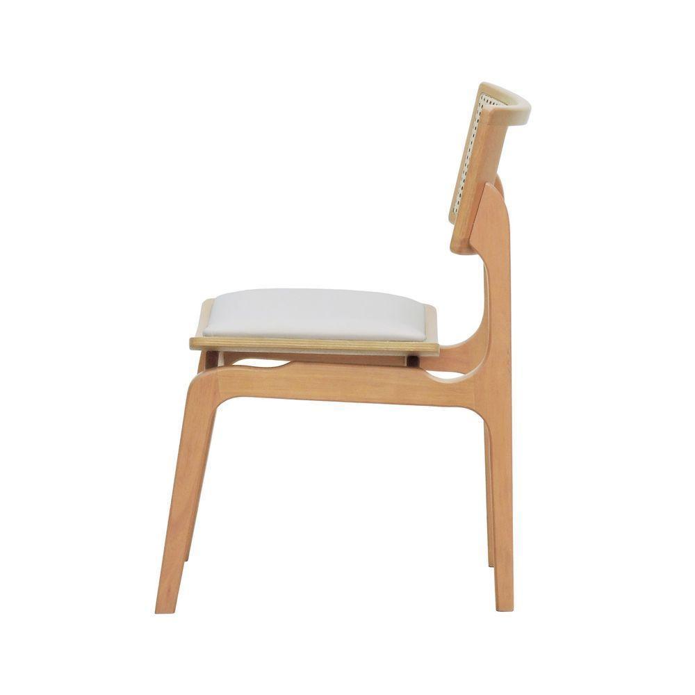 Cadeira Apollo Madeira Maciça Encosto Telinha Assento Anatômico - Natural Estofado Corano Bege - 7