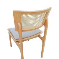 Cadeira Apollo Madeira Maciça Encosto Telinha Assento Anatômico - Natural Estofado Linho Bege - 2