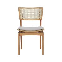 Cadeira Apollo Madeira Maciça Encosto Telinha Assento Anatômico - Natural Estofado Linho Bege - 5