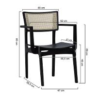 Cadeira Apollo Madeira Maciça Com Braço Encosto Telinha Assento Anatômico - Preto Madeira - 3