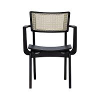 Cadeira Apollo Madeira Maciça Com Braço Encosto Telinha Assento Anatômico - Preto Madeira - 5