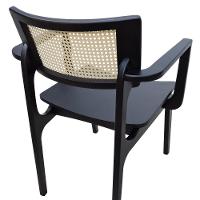 Cadeira Apollo Madeira Maciça Com Braço Encosto Telinha Assento Anatômico - Preto Madeira - 7