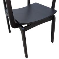 Cadeira Apollo Madeira Maciça Com Braço Encosto Telinha Assento Anatômico - Preto Madeira - 8