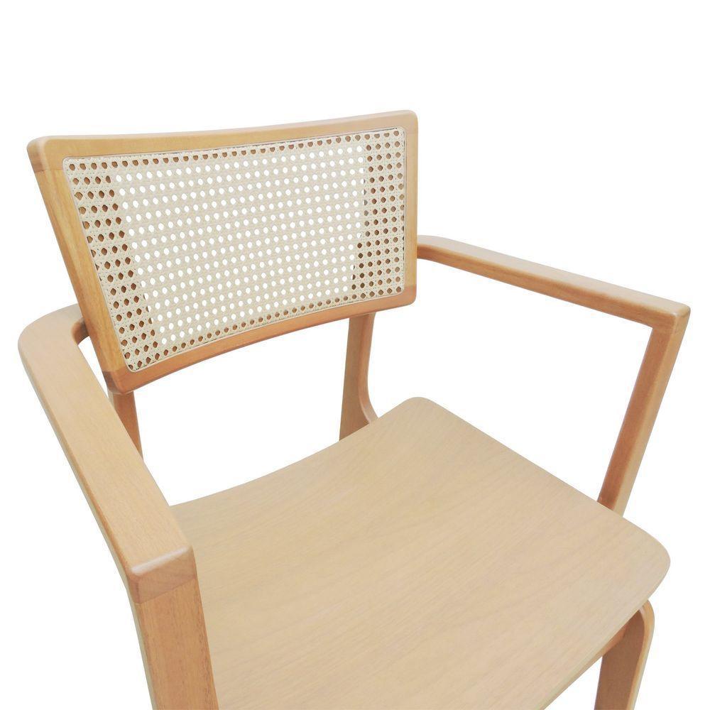 Cadeira Apollo Madeira Maciça Com Braço Encosto Telinha Assento Anatômico - Natural Madeira - 2