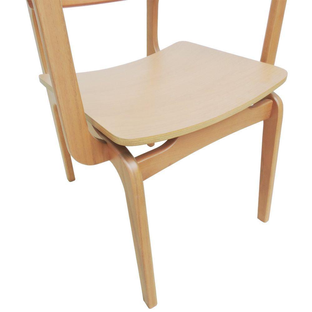 Cadeira Apollo Madeira Maciça Com Braço Encosto Telinha Assento Anatômico - Natural Madeira - 4