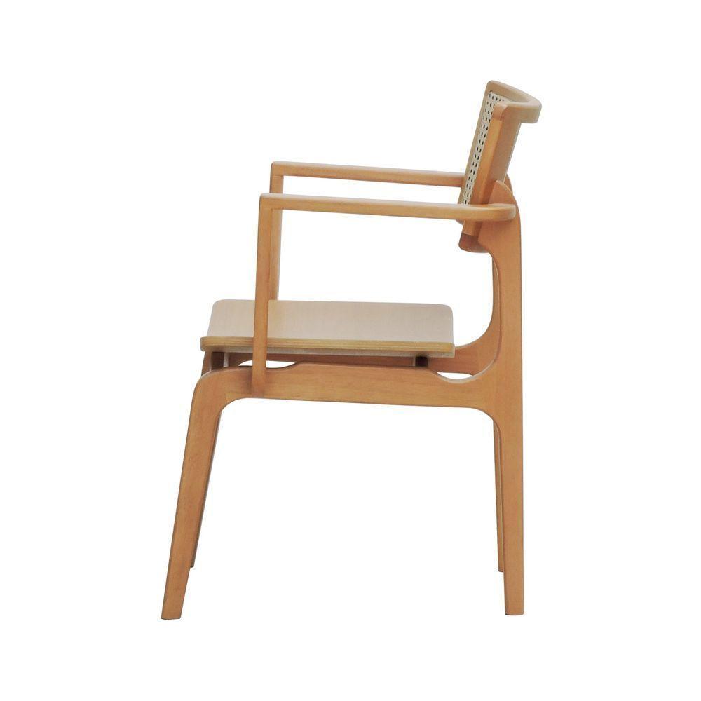 Cadeira Apollo Madeira Maciça Com Braço Encosto Telinha Assento Anatômico - Natural Madeira - 6