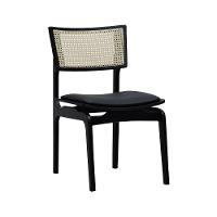 Cadeira Apollo Madeira Maciça Encosto Telinha Assento Anatômico - Preto Estofado Corano Preto - 1