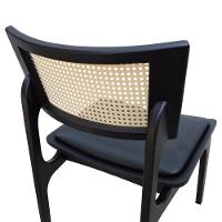 Cadeira Apollo Madeira Maciça Encosto Telinha Assento Anatômico - Preto Estofado Corano Preto - 5