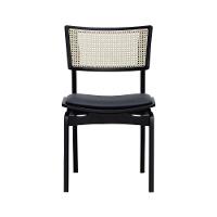 Cadeira Apollo Madeira Maciça Encosto Telinha Assento Anatômico - Preto Estofado Corano Preto - 7