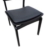 Cadeira Apollo Madeira Maciça Encosto Telinha Assento Anatômico - Preto Estofado Corano Preto - 8