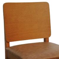 Banqueta Alta Bistrô Quéops Madeira Maciça Encosto Anatômico - Amêndoa Assento Estofado Corano Marrom Mescla - 3