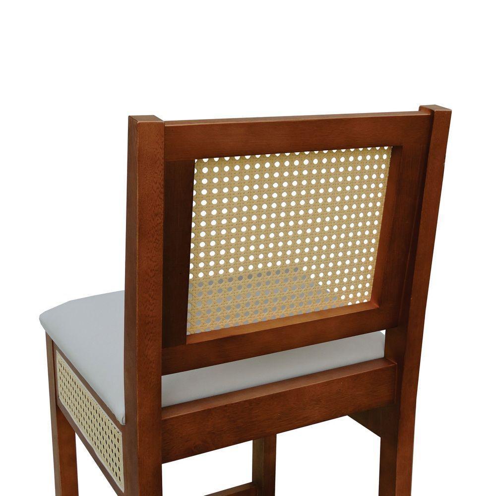 Banqueta Alta Bistrô Urban Lateral E Encosto Telinha Natural Assento Estofado - Amêndoa Corano Bege - 8