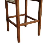 Banqueta Alta Bistrô Urban Lateral E Encosto Telinha Natural Assento Estofado - Amêndoa Corano Bege - 5