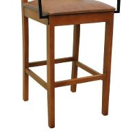 Banqueta Alta Bistrô Lyon Telinha Amêndoa Madeira Maciça C-braço - Amêndoa Assento Estofado Corano Marrom Mescla - 7