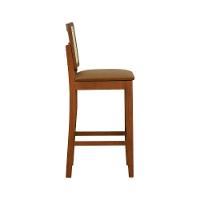 Banqueta Alta Bistrô Lyon Encosto Telinha Natural Madeira Maciça Assento Estofado - Amêndoa Corano Caramelo - 6