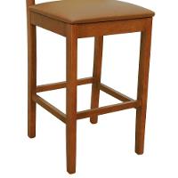 Banqueta Alta Bistrô Lyon Encosto Telinha Natural Madeira Maciça Assento Estofado - Amêndoa Corano Caramelo - 7