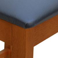 Banqueta Alta Bistrô Lyon Encosto Telinha Natural Madeira Maciça Assento Estofado - Amêndoa Corano Preto - 3