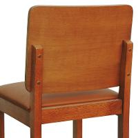 Banqueta Alta Bistrô Quéops Madeira Maciça Encosto Anatômico - Amêndoa Assento Estofado Corano Caramelo - 2